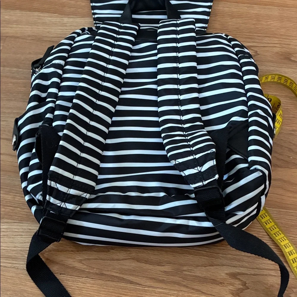Striped Black and White Backpack